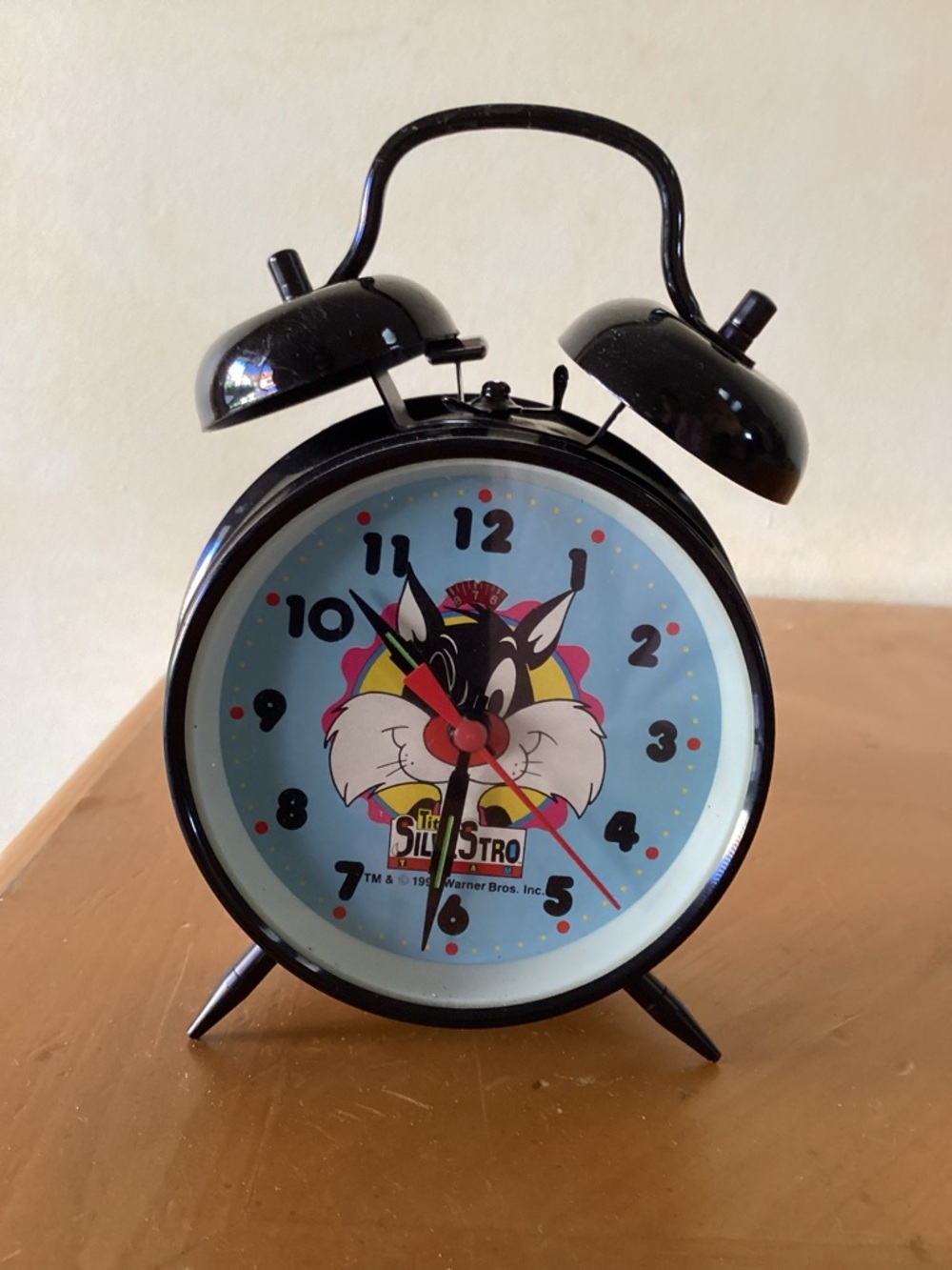 Vintage Italian  Sylvester & Tweety Bell Alarm Clock - Black